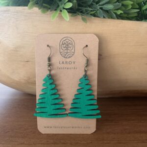Cheerful Green Christmas Tree Earrings