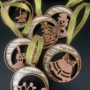 Set of 6 Christmas Song Ornaments