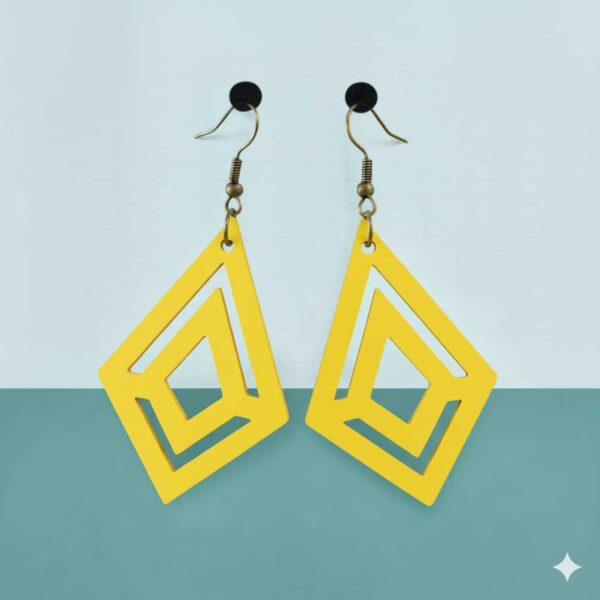 The Palm Springs -Minimalist Geometric Wood Earrings - Image 5