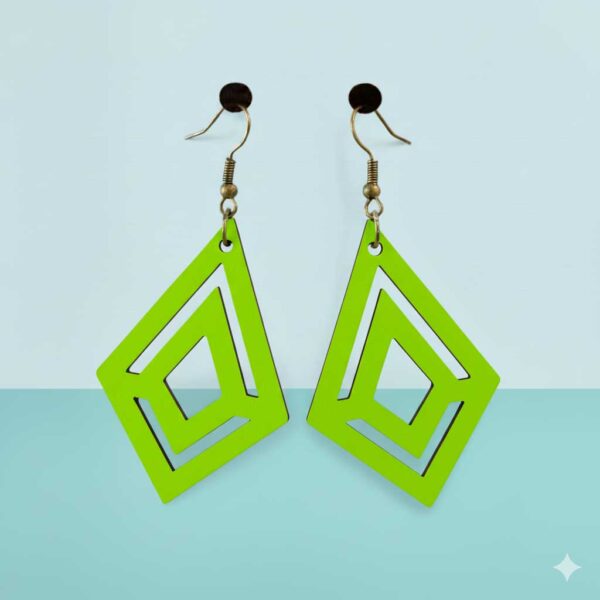 The Palm Springs -Minimalist Geometric Wood Earrings - Image 4