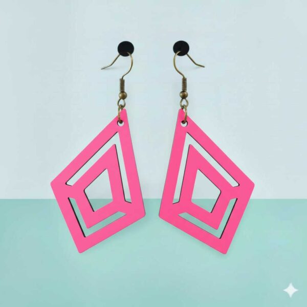 The Palm Springs -Minimalist Geometric Wood Earrings - Image 7