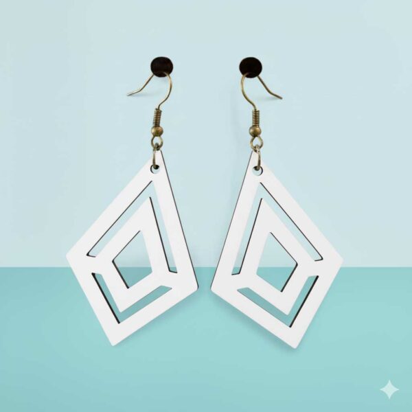 The Palm Springs -Minimalist Geometric Wood Earrings - Image 3
